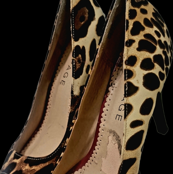 Leopard print peep-toe platform  Stilettos size 8 - Picture 3 of 7
